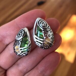 Artistic earrings with abalone shell
